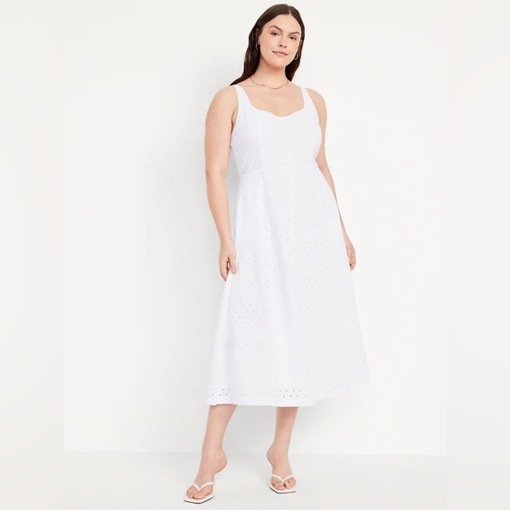 OLD NAVY Eyelet Fit & Flare Cotton Dress
